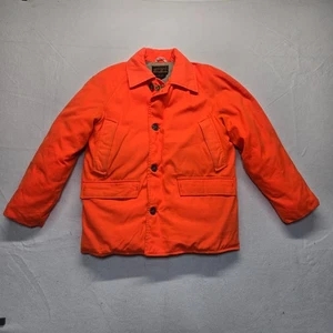 Piumino d'oca vintage Eddie Bauer arancione puffer parka adulto uomo taglia large - Foto 1 di 8