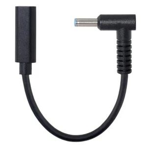USB Type C Female Input to DC 4.5mm x 3.0mm Power PD Charger Cable for HP Laptop - Afbeelding 1 van 12