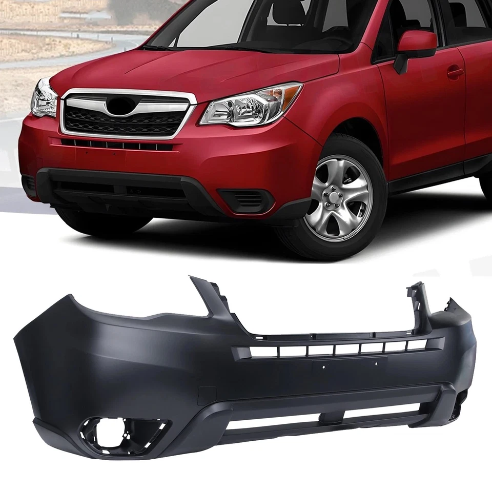 Primed Front Bumper Cover For 2014 2015 2016 Subaru Forester w/o fog lamp holes Foto 1 de 4