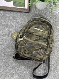 Steve Madden Mini Backpack Camo Gold Travel Designer Handbag Green Fashion Bag - Picture 1 of 11