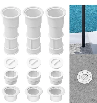 Paquete de 3 soportes para paraguas US105 ideales para sombrillas, postes de voleibol patio exterior Foto 1 de 4