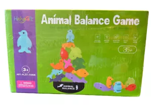 Animal Dinosaur Balance Stacking Game Toys Wood Building Blocks For Kid Toddlers - Picture 1 of 3