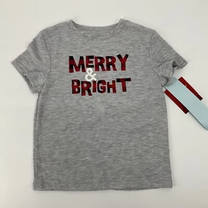 Wonder Shop Kids "Merry & Bright" Pajama Shirt Size 4 Tee Christmas Holiday - Picture 1 of 6