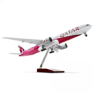 QIYUMOKE 1/150 Boeing 777-300ER A7-BEB Qatar 18.5 inchs Large Model Diecast - Picture 1 of 6
