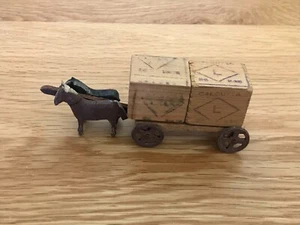 CARRO DE MADERA VINTAGE ALEMÁN ERZGEBIRGE/CABALLOS ENTREGA DE MADERA - Imagen 1 de 4