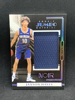 2019-20 Panini Noir JAXSON HAYES Rookie Jumbo Material Jersey 25/99 RC Pelicans - Image 1 of 2