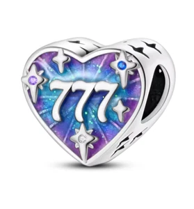 Charm Anhänger für Pandora Armband 925 Silber Herz Sterne 777 Love Frau Steine - Bild 1 von 1