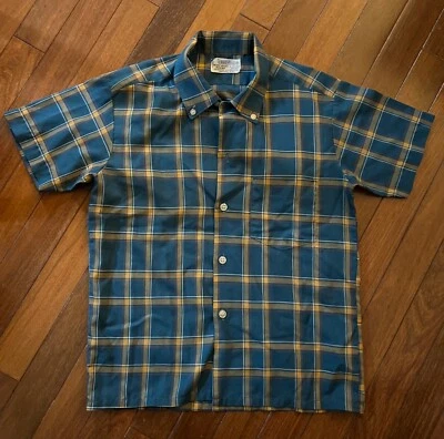 Vintage Montgomery Ward Never needs Iroing Poly- Cotton blend Boys button up 12 - Image 1 of 2