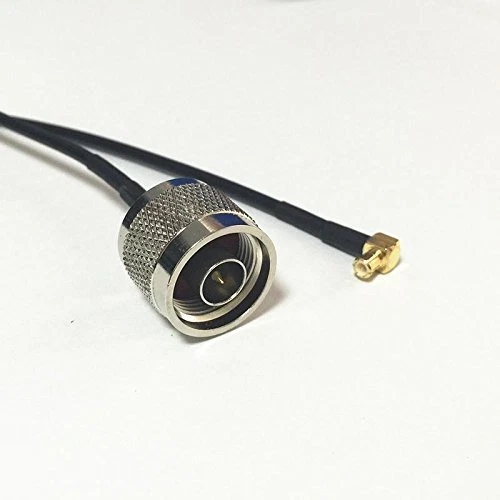 N male plug to MCX male angle RF Jumper pigtail cable RG174 adapter 20CM 8" Goo - Image 1 of 1