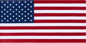 Patriotic American Flag 30 x 60 Beach Towel 100% Cotton OEKO-TEX - Picture 1 of 1