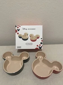Set Of 2 Le Creuset Disney Mickey Mouse Stoneware Ramekins Black & Red 7.5oz NIB - Picture 1 of 6