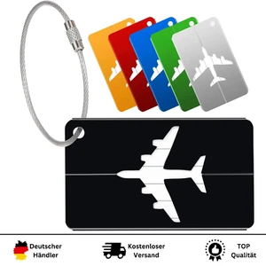 Reise Kofferanhänger Namensschild Gepäck Anhänger Schild Urlaub Flugzeug Trolley - Bild 1 von 8