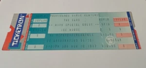THE CARS 1987 CONCERT TICKET Full Unused Un Torn Ticketron 11/8/87 Authentic - Picture 1 of 2