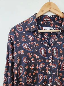 TRENERY Womens Paisley Print Shirt SIZE XS Modal Long Sleeve VGUC - Picture 1 of 8