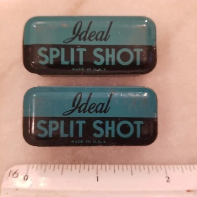 Vintage Ideal Split Shot Tins “Take a Boy Fishing Today”..1 Is Empty 1 Has Hooks - Image 1 of 4