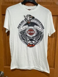 Harley-Davidson Motorrad Herren S Weiß Kurzarm T-Shirt Shirt Kuwait Neu mit Etikett - Bild 1 von 5