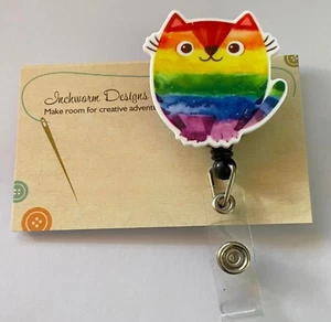 Retractable badge holder ID TAG vet Nurse pride kitten - Bild 1 von 1