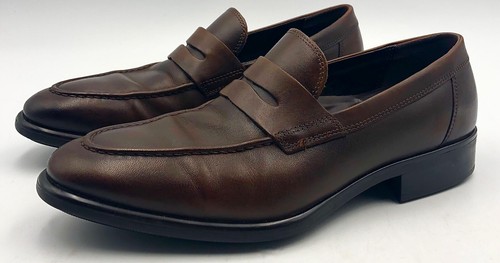 Mocassini Ecco TRAY TECH Abito da uomo comfort marrone pelle penny taglia EU 42 US 8 8 5