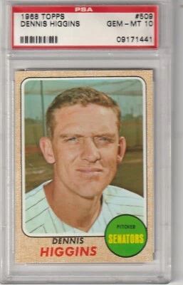 1988 Topps Dennis Higgins #509, PSA GEM MINT 10 - Image 1 of 2