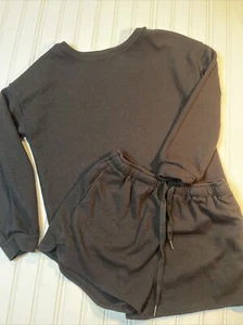 Zesica NWOT Waffle short set Black -M - Picture 1 of 4