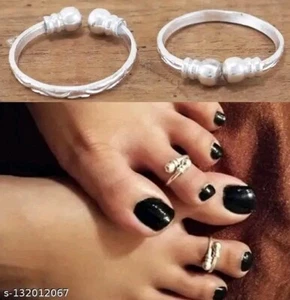 Indian Silver Toe Ring Adjustable Trendy Various Foot Ring Ladies Jewelry - Picture 1 of 4