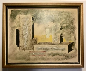 c1950 Cubist Surrealist Painting Keith Pitzer (1920-73) Fredericksburg Va - Picture 1 of 21