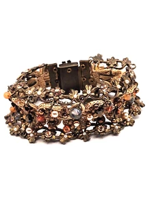 Vintage Michal Negrin Mesh Bracelet With Stones - Picture 1 of 9