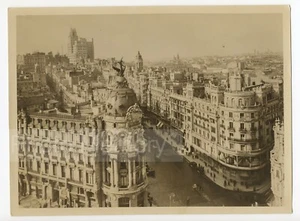 Madrid : immeuble La Unión y el Fénix, bâtiment Metropolis - Photo Ancienne 1935 - Picture 1 of 2