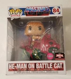 Modellino Funko Pop MOTU Targetcon floccato He-Man su Battlecat nuovo con scatola C Desc - Foto 1 di 7