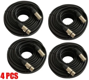 4x 50FT XLR PRO 3Pin Male to Female Mic Microphone Audio Balanced Shielded Cable - Picture 1 of 2