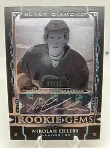 2015-16 UD Black Diamond Rookie Gems Pure Black Signatures #RG-NE Nikolah Ehlers - Picture 1 of 3