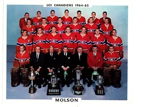 VINTAGE ORIGINAL 1964 1965 MONTREAL CANADIENS 8x10 TEAM PHOTO PLANTE RICHARD - Picture 1 of 2
