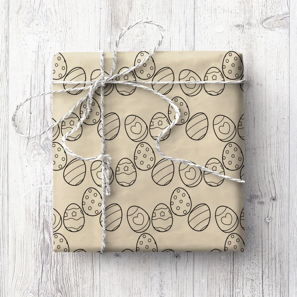 Easter Eggs Mono Wrapping Paper (2 Sheets) - Monogram, Easter, Eggs - Image 1 of 1