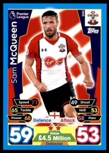 Match Attax 17/18 EXTRA Sam McQueen Southampton Squad Updates No. U43 - Picture 1 of 2