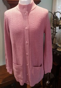 Womens Woolovers Long Sleeve Button Up PinkCardigan UK Medium Long Length - Bild 1 von 11