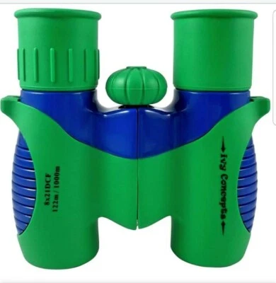 Kids Binoculars 8x ivy Concepts 8X21 Premium  Green Blue w/ Pouch NEW - Image 1 of 4