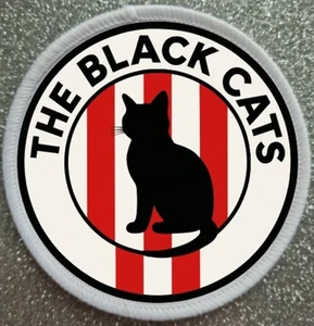 3 Zoll Sunderland Stil schwarze Katzen Bügelbild/Aufnähen Patch Abzeichen - Bild 1 von 1