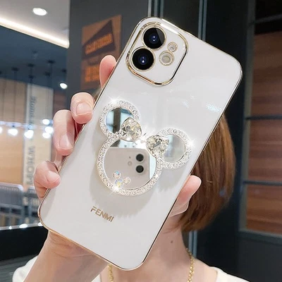 Linda Funda de Teléfono con Soporte Espejo Brillante para Samsung Galaxy S25 FE S25 EDGE S25 Foto 1 de 4