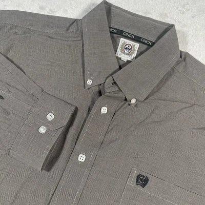 Cinch Button Down Shirt Long Sleeve Western Cowboy Rodeo Size Large Rare Pattern - Image 1 of 4