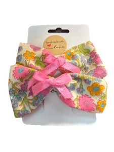 floral vintage hair clips pack of 2 handmade new - Picture 1 of 7