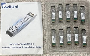 pack of 10 gwliuni 10GB SFP+ SR 850nm 300M Compliant 10Gb/s 850nm 300m Optical - Picture 1 of 4