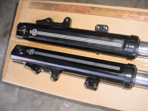 Harley Davidson PM Perfomance Machine Black Edge Cut Fork Legs 49mm - Picture 1 of 13