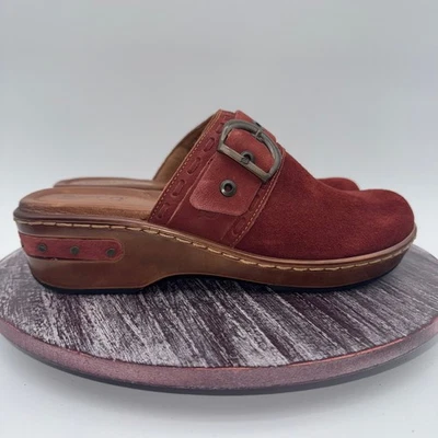 Born Clogs Womens 8 Rust Suede Leather Banyan Buckle Comfort Slip On Shoes - Image 1 of 4