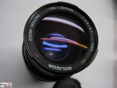 Objetivo Tele-Zoom Soligor 100-300 / 5,6-6,7 Para Minolta AF / Sony SLR-Cámara - Imagen 1 de 3