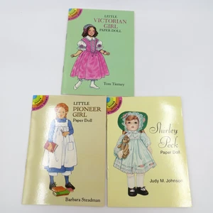 3 libros de muñecas de papel Dover Little Activity de colección pionera niña victoriana Shirley Beck - Imagen 1 de 13