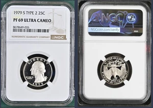 1979 S Type 2 Proof Washington Quarter graded PF 69 Ultra Cameo by NGC!  - Picture 1 of 1