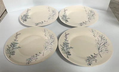 4 Pfaltzgraff WINTER FROST 8” STONEWARE SALAD PLATES USA - Image 1 of 3