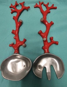 Michael Aram rote Koralle Salat Servier Set - signierte Designer Utensilien - Ocean Reef - Bild 1 von 7