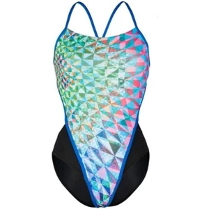 Michael Phelps Chlorine Resistant One Piece Training Swimsuit Crystal Rebel 26 - Picture 1 of 4