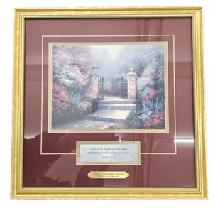 Vintage 1996 Thomas Kinkade The Victorian Garden framed accent print COA - Picture 1 of 13